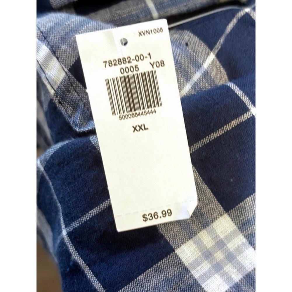 Old Navy Regular-Fit Plaid Linen-Blend Shirt XXL Buisness Casual - Picture 4 of 12